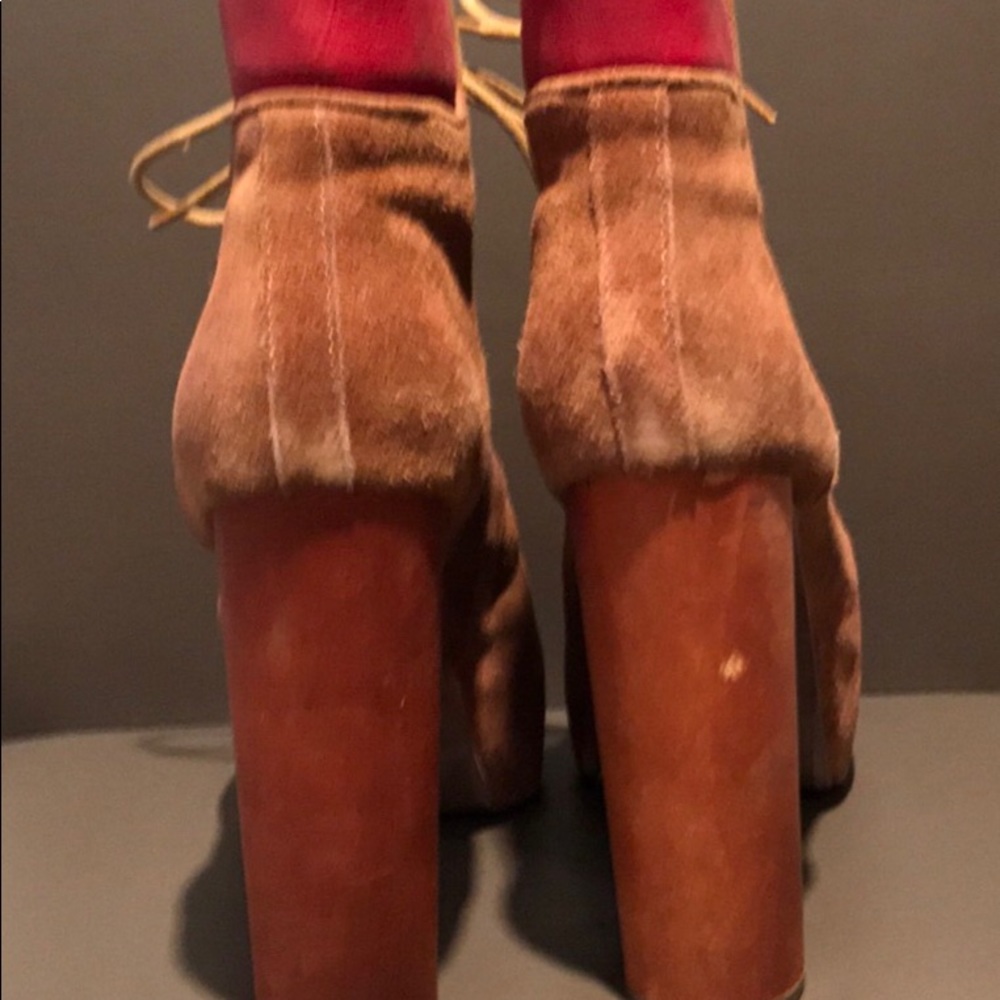 Jeffrey Campbell Tan Suede Booties Sz 9.5 - Picture 2 of 5
